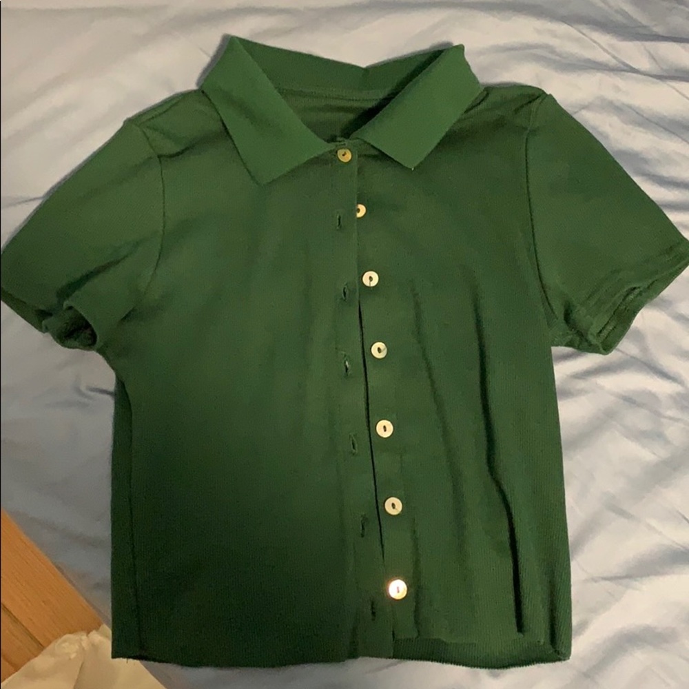 GREEN POLO TOP